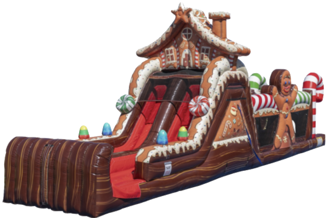 Christmas obstacle course rental included in the school winter festival package